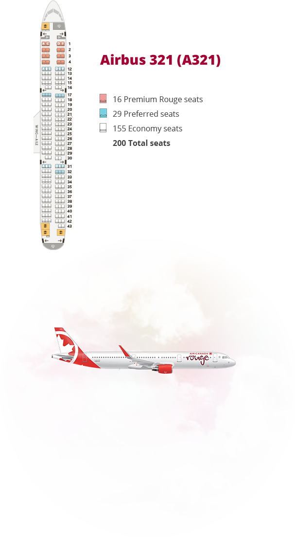 Airbus 321 seat map and description